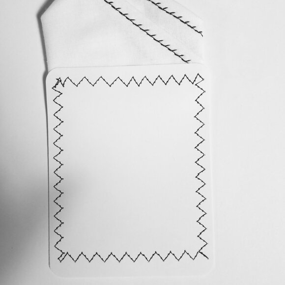 New - Black Stitching Cotton Pre-Folded Pocket Square Handkerchief Insert - Picture 4 of 8